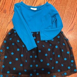 Hanna Andersson Blue and Black Polka Dot Kids Dress